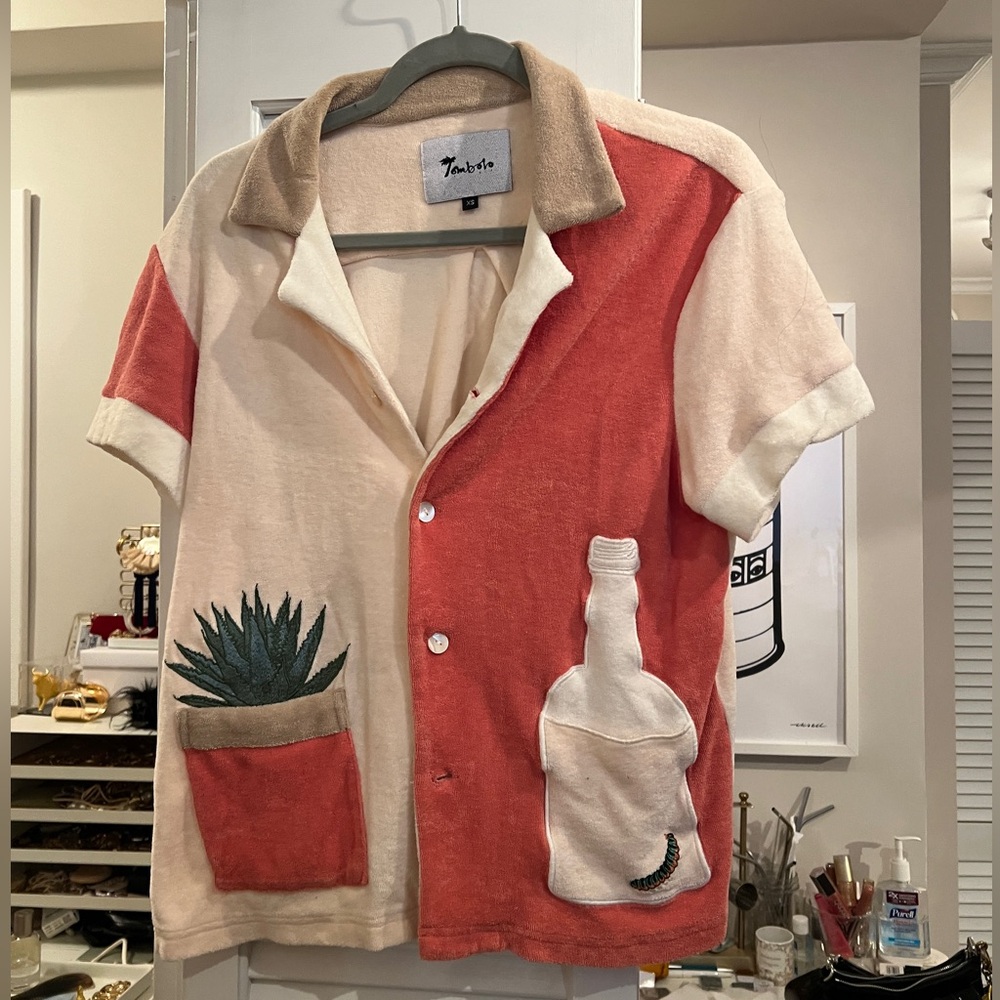 tombolo '¡Gusanito!' Cabana tequila terry cloth shirt xs